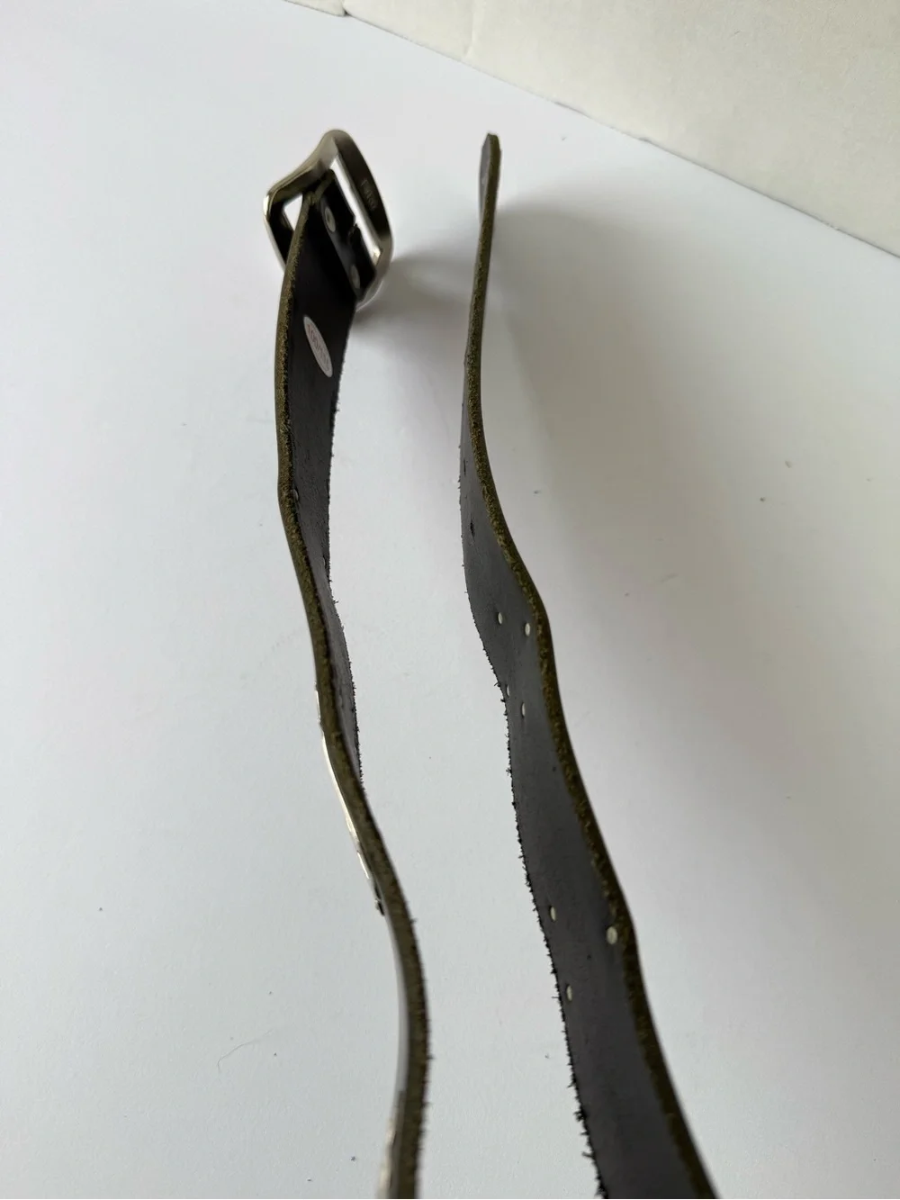 Vintage Etro Leather Belt Men 40-100-115  Made In Switzerland Animal Metal studs